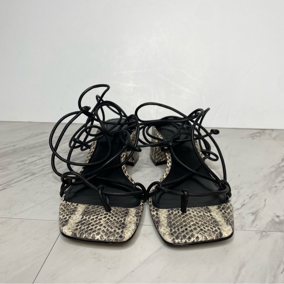 Marc Fisher Jacinda Lace Up Snake Heeled Sandal 8.5 M - Picture 3 of 13